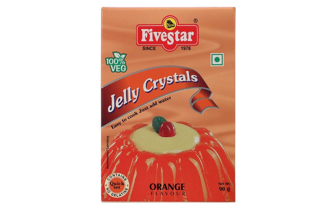 Five Star Jelly Crystals, Orange Flavour   Box  90 grams